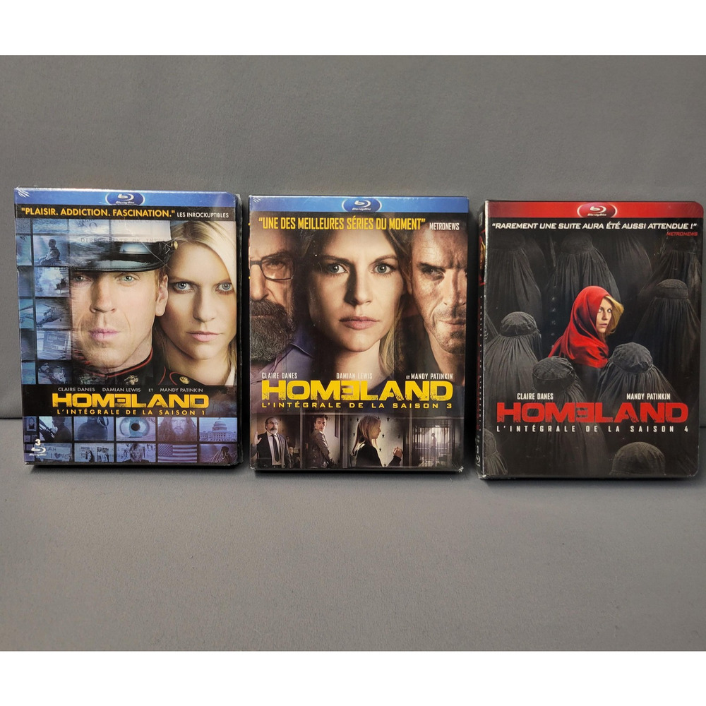 Homeland Seasons 1 3 4 Blu-ray Set FRENCH Language Claire Danes Damian Lewis New